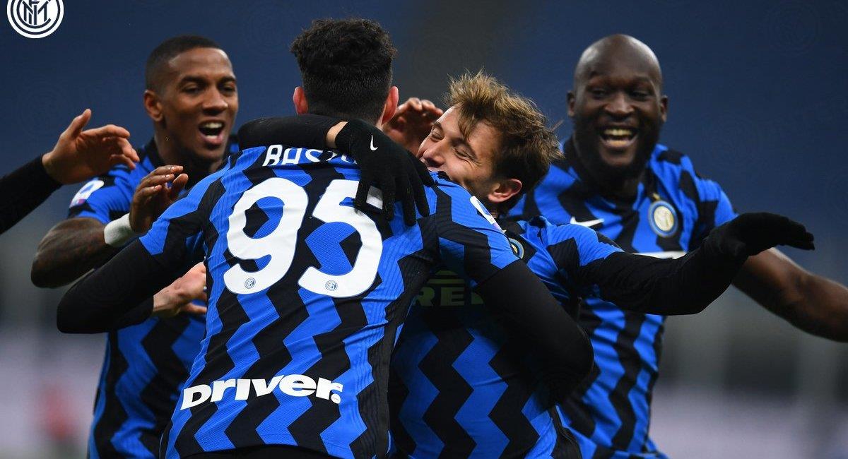 Barella marca el segundo para Inter. Foto: Twitter Inter