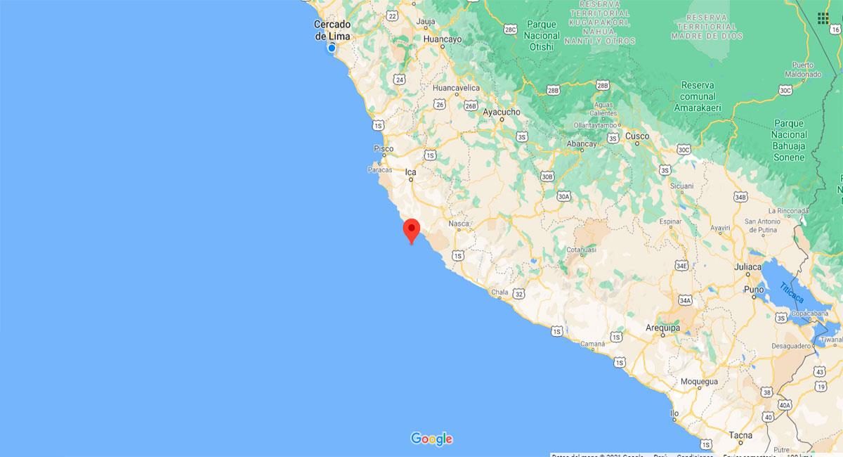 Fuertes sismos se registran en Marcona (Nazca), en Ica. Foto: Google Maps