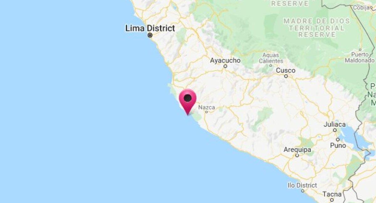Marcona vivió cinco sismos en dos horas. Foto: Captura Google Maps