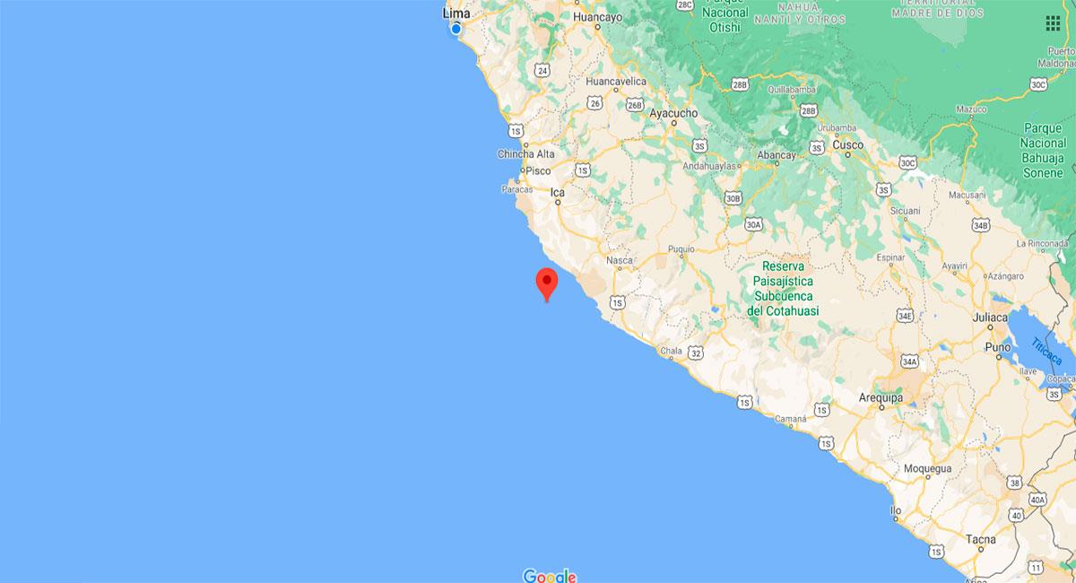 Nuevo temblor sacudió Marcona este martes por la tarde. Foto: Google Maps
