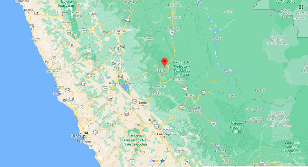 Temblor sacudió Villa Rica este jueves por la madrugada. Foto: Google Maps