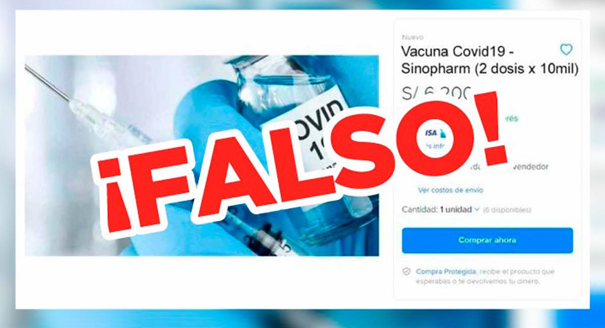 Minsa informó sobre falsas noticias de venta de vacunas. Foto: Twitter @Minsa_Peru