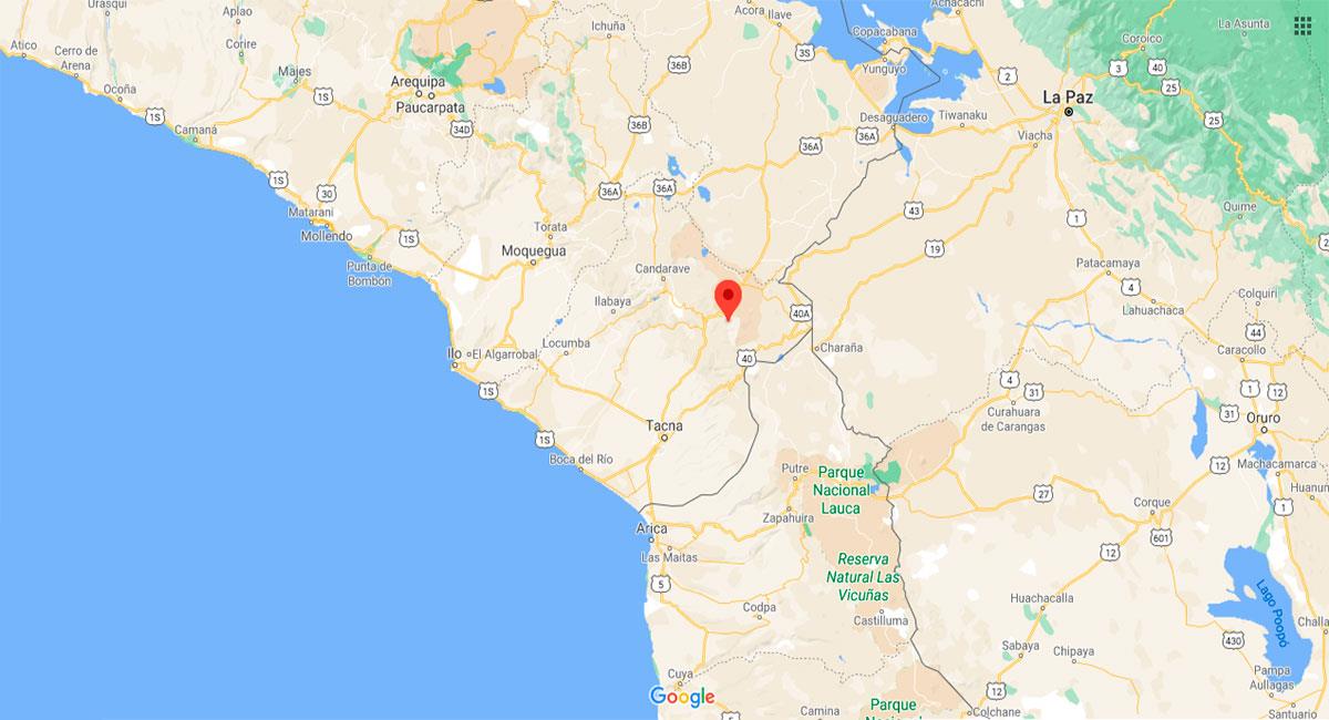Temblor sacudió Tarata (Tacna) este sábado 13 de febrero. Foto: Google Maps