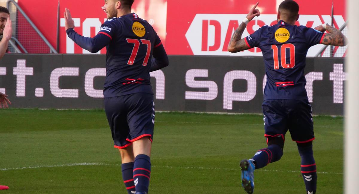 Sergio Peña marcó el único gol del partido a los 14 minutos. Foto: Twitter @FC_Emmen