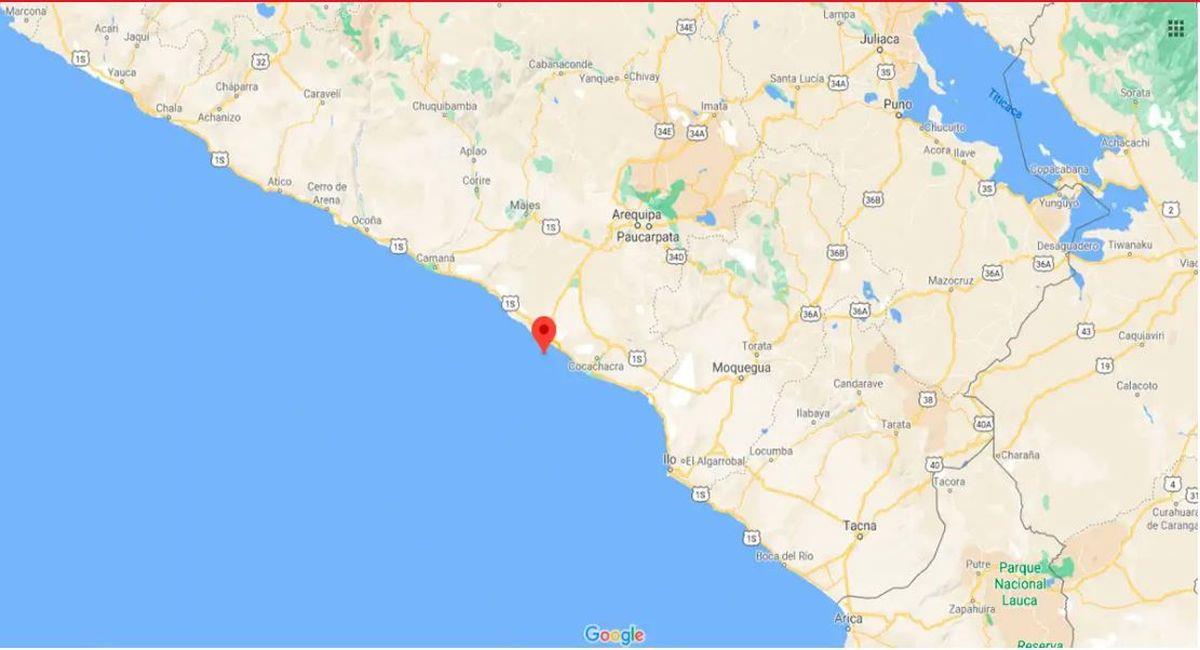 La ciudad de Mollendo sufrió un nuevo sismo. Foto: Google Maps