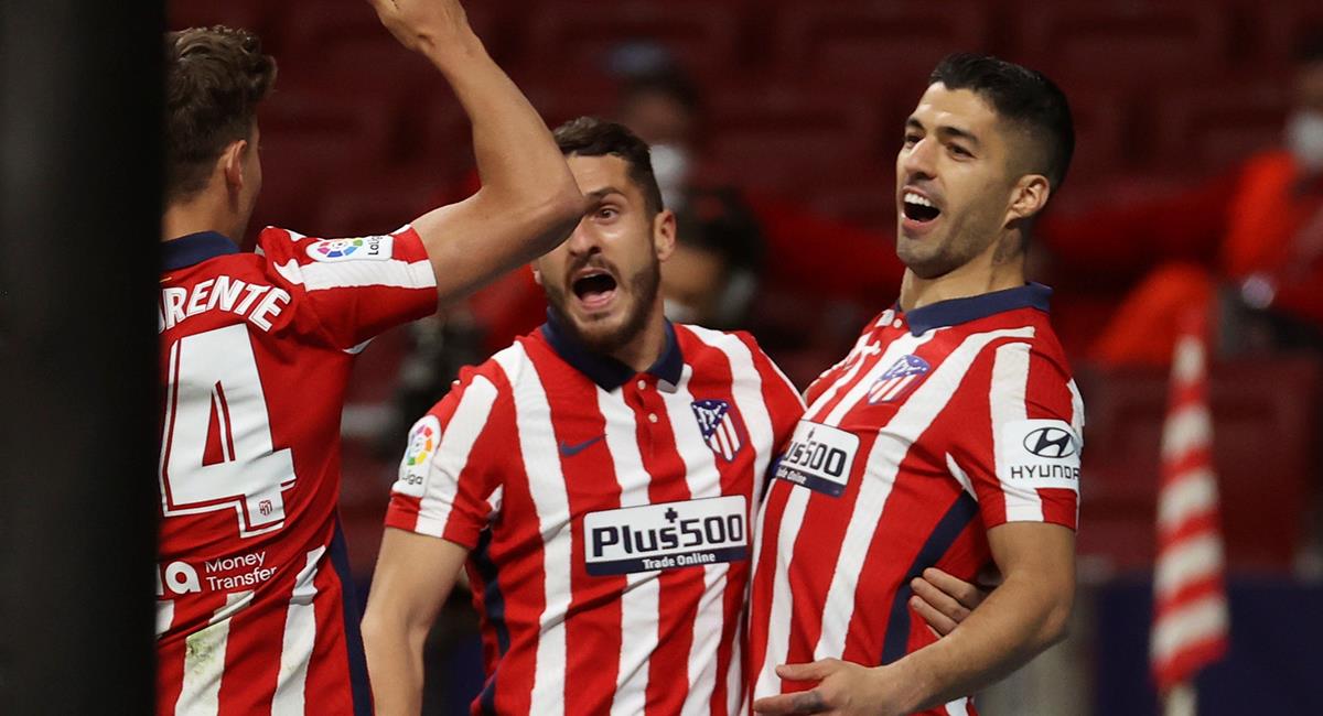 Suárez anotó el 2-1 definitivo a favor de Atlético de Madrid. Foto: EFE
