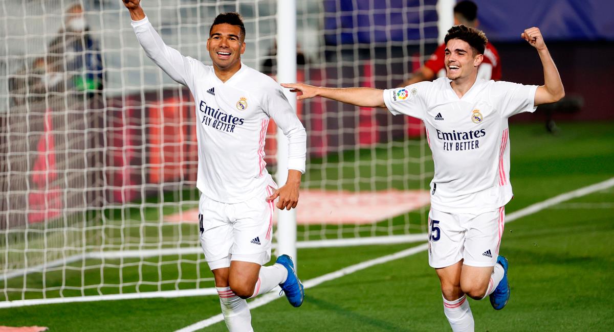 Casemiro fue el autor del segundo gol de Real Madrid a los 80 minutos. Foto: EFE