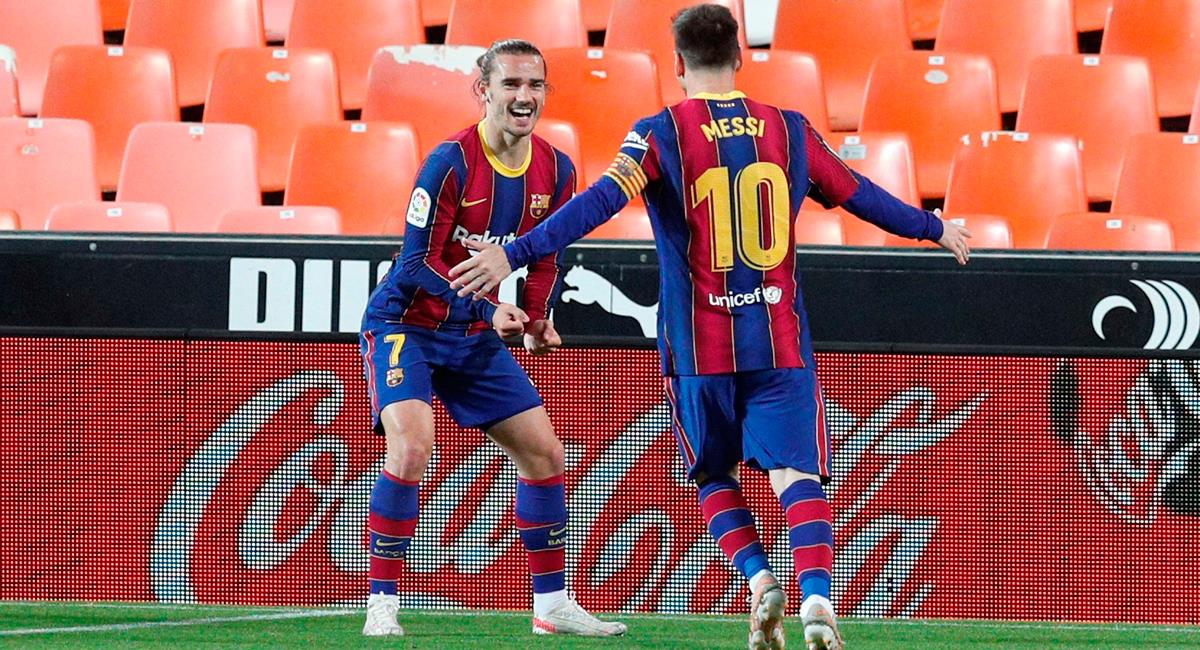 Lionel Messi y Antoine Griezmann fueron claves en la victoria de Barcelona. Foto: EFE