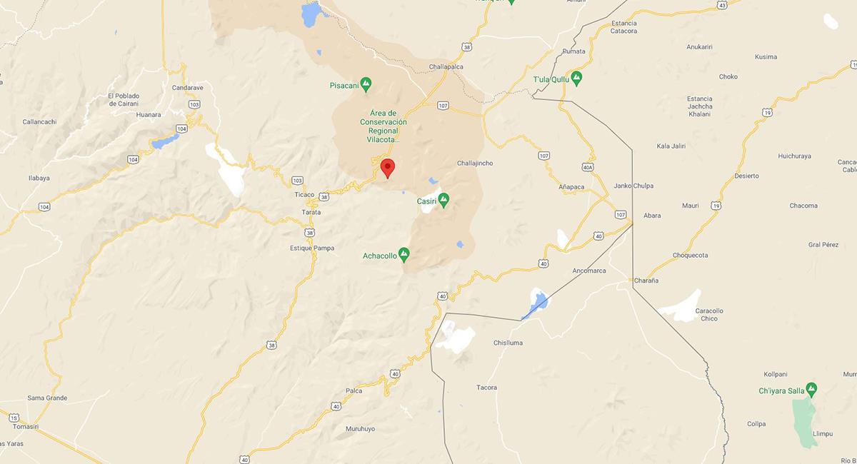Sismo de 4.0 en Tacna. Foto: Google Maps