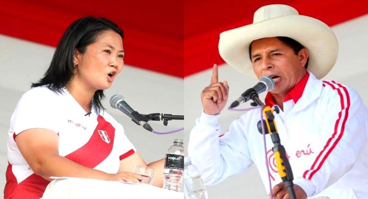 Keiko Fujimori y Pedro Castillo siguen luchando por llegar a la presidencia del Perú. Foto: Andina