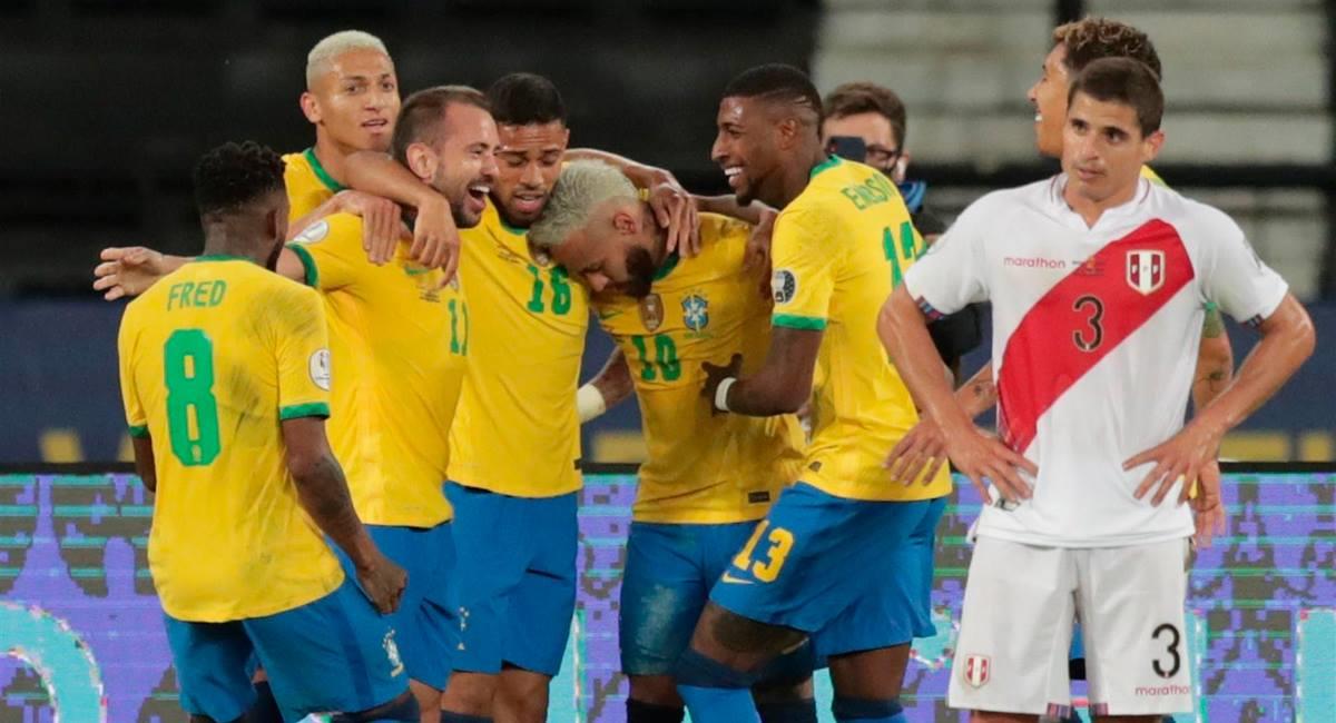 Brasil goleó a Perú. Foto: EFE