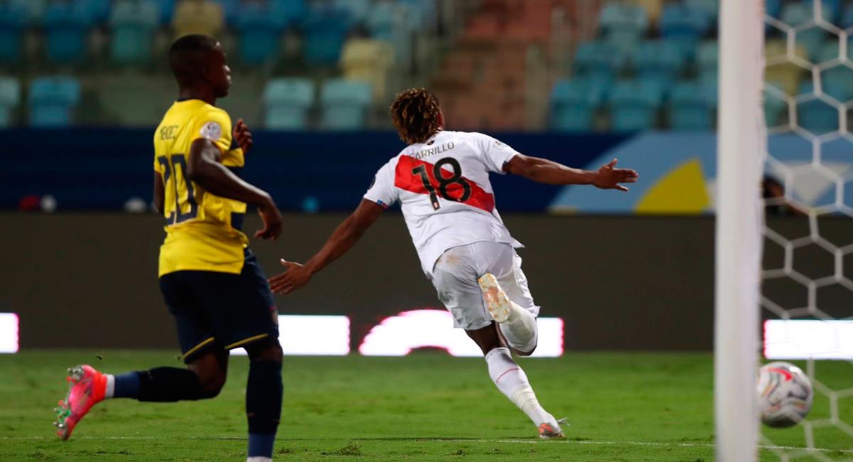 André Carrillo marcó el empate final contra Ecuador. Foto: Prensa FPF