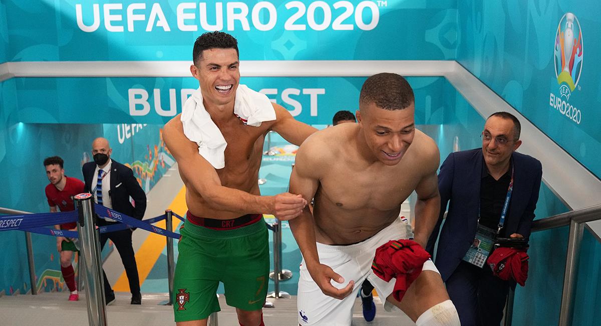 Cruce entre Cristiano Ronaldo y Mbappé. Foto: Twitter @EURO2020