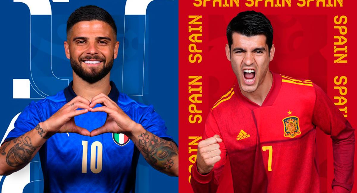 Italia y España chocarán el martes 6 de julio. Foto: Twitter @EURO2020