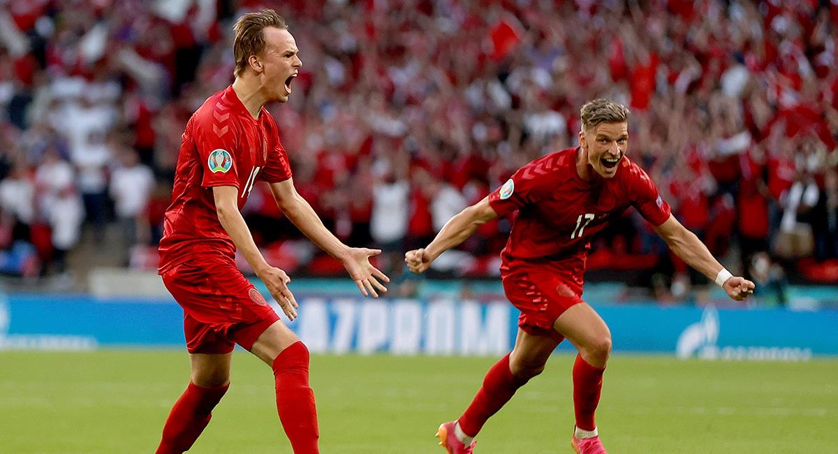Gol de Dinamarca ante Inglaterra. Foto: Twitter @EURO2020