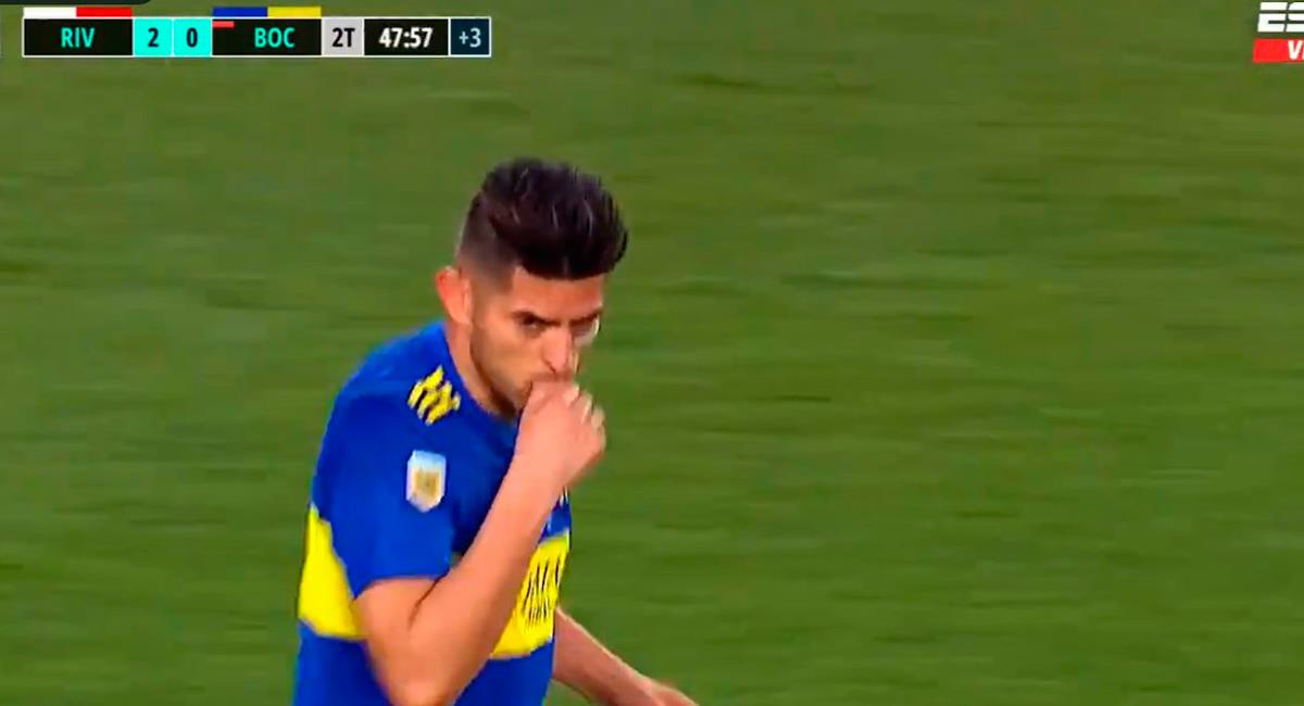 Carlos Zambrano anotó el 2-1 para Boca Juniors. Foto: Twitter Captura
