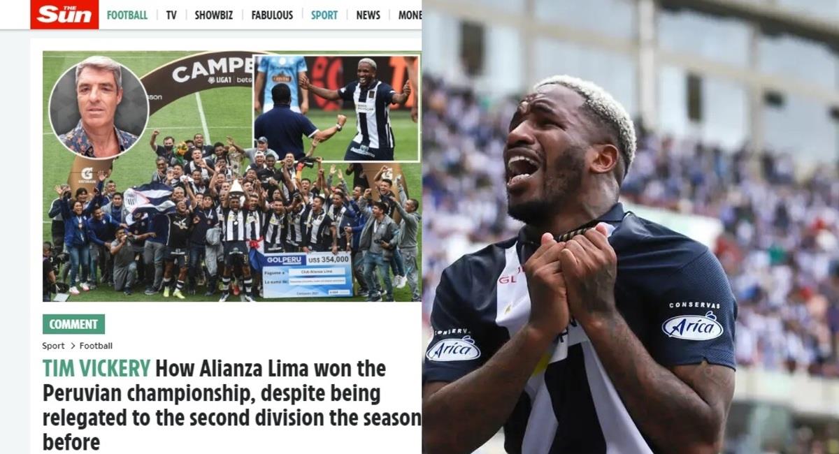 The Sun destacó el título de Alianza Lima. 
. Foto: The Sun / FPF