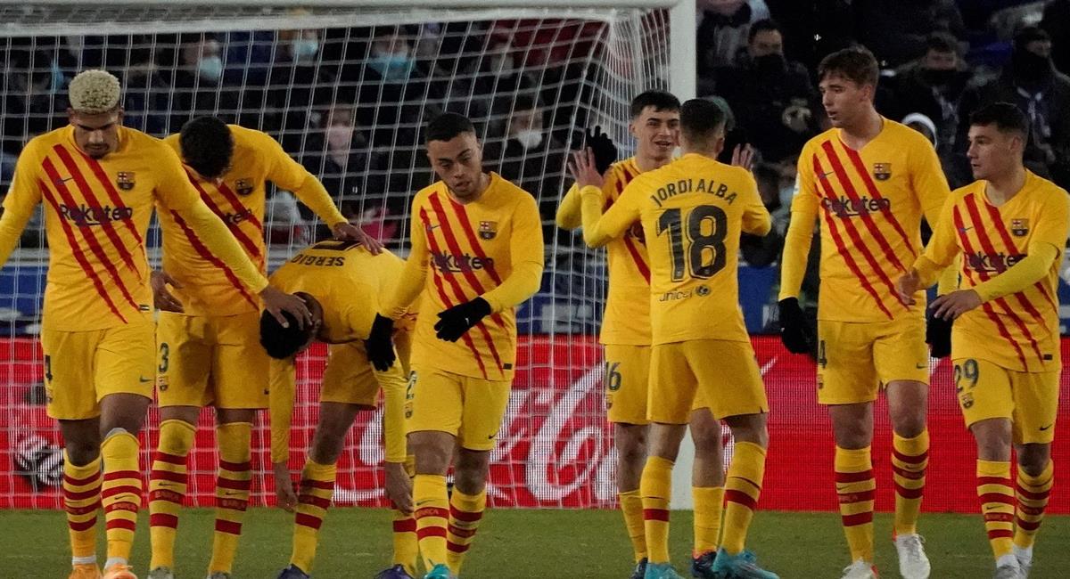 Barcelona celebró en la agonía ante Alavés. Foto: EFE