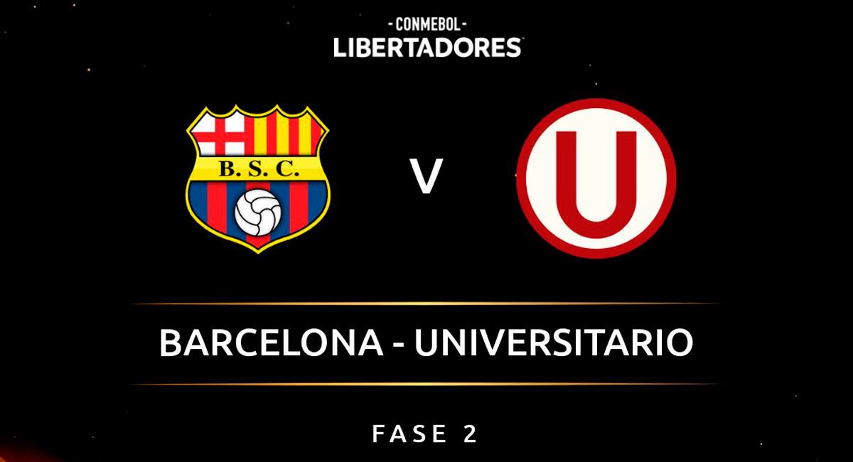 Universitario visitará en primer duelo a Barcelona SC. Foto: Twitter @Libertadores