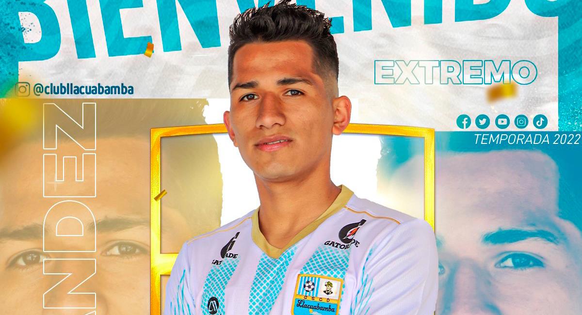 Alexis Fernández es nuevo jugador de Deportivo Llacuabamba. Foto: Twitter @clubllacuabamba