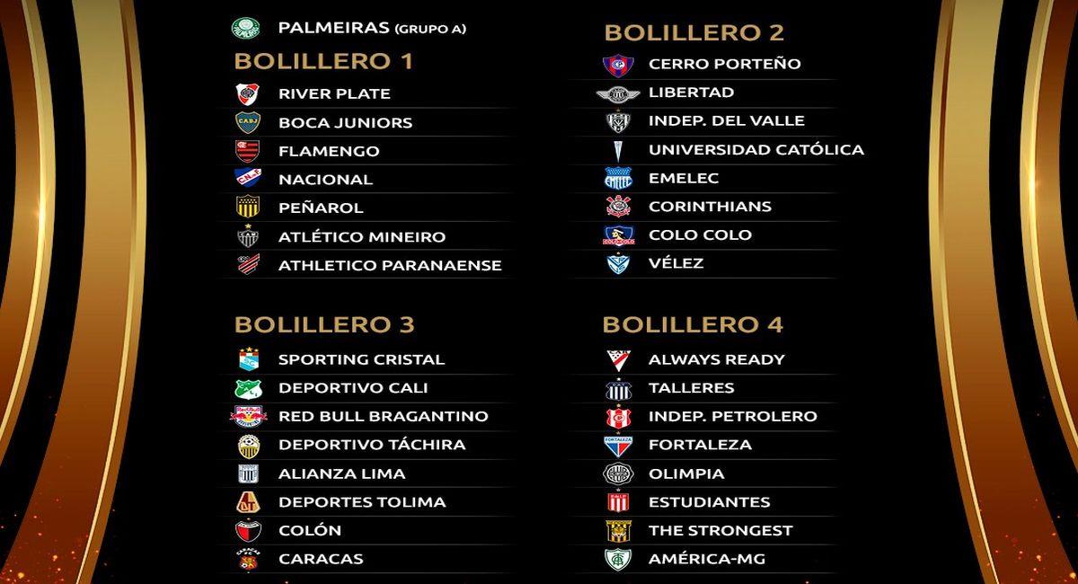 Los equipos clasificados a la fase de grupos de la Copa Libertadores. Foto: Twitter Conmebol Libertadores