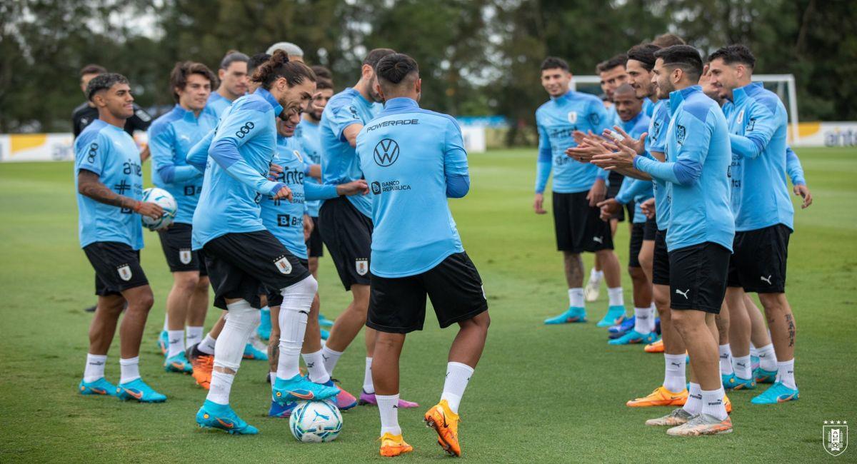 Uruguay en sus entrenamientos previo al partido ante Perú. Foto: Twitter Selección Uruguaya