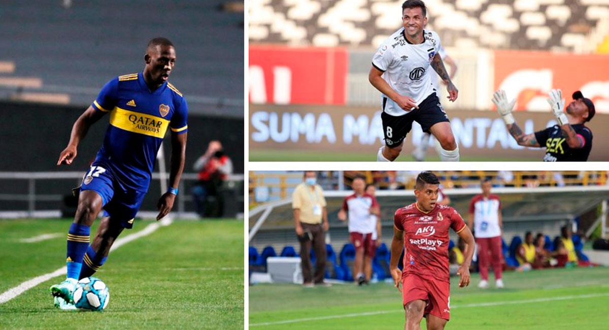 Tres peruanos harán su debut en la Libertadores 2022. Foto: Twitter Boca Juniors, Colo Colo y Deportes Tolima