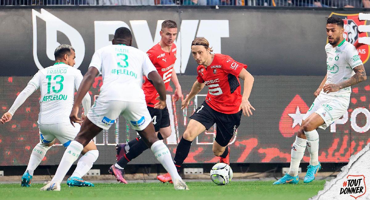 Rennes venció a Saint Etienne por la Ligue 1 de Francia. Foto: Twitter @staderennais