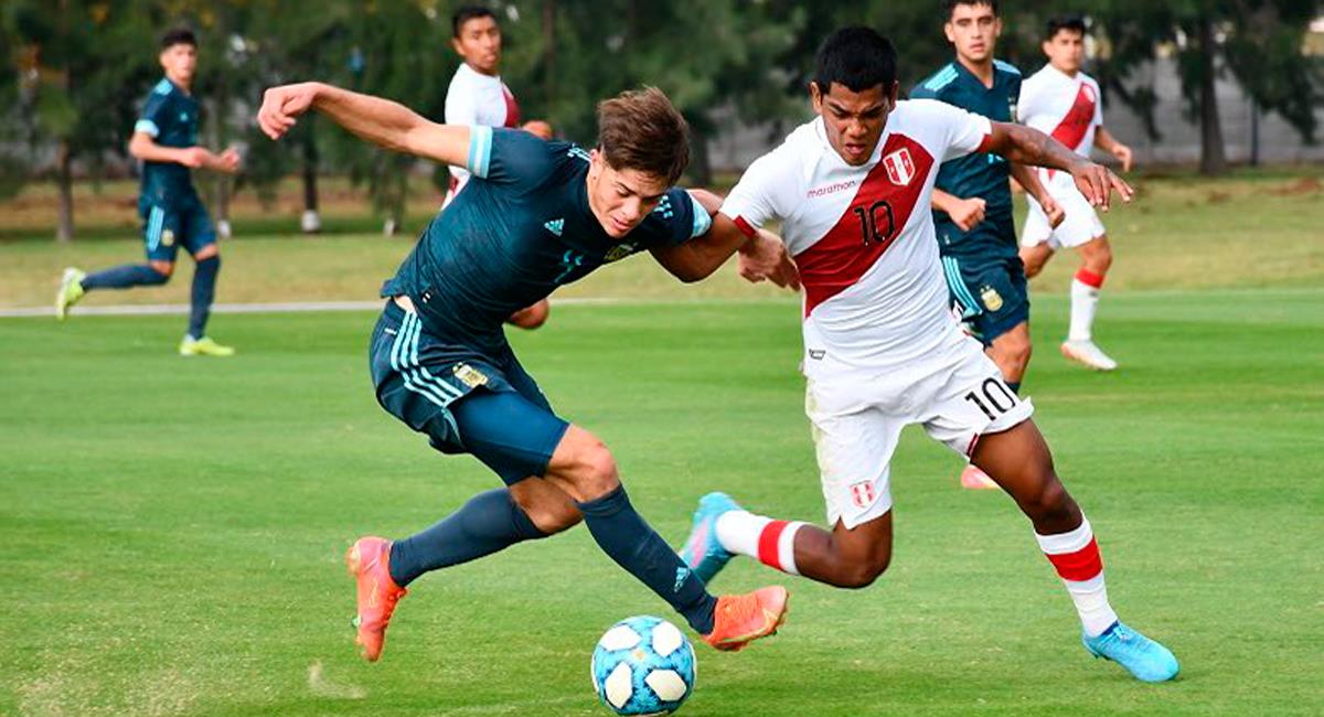 Perú no pudo con Argentina en amistoso de la categoría Sub 20. Foto: Twitter @AFA