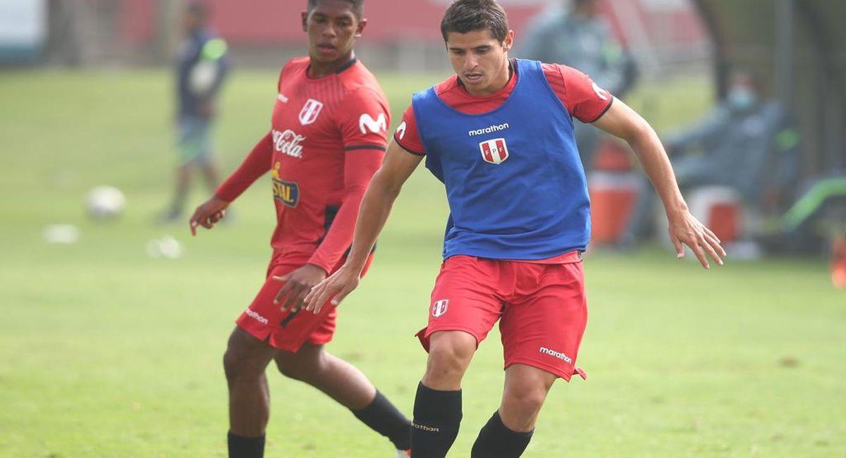 Aldo Corzo entrenando con la Selección Peruana. Foto: Twitter Selección Peruana