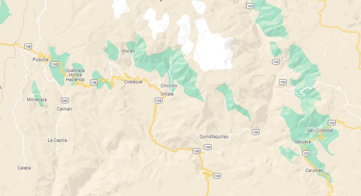 Sismo en la región Moquegua. Foto: Google Maps