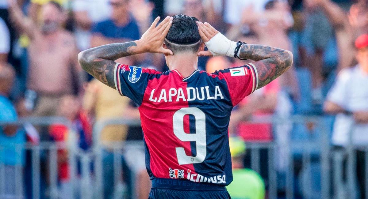 Gianluca Lapadula fue titular en Cagliari. Foto: Twitter @G_Lapadula