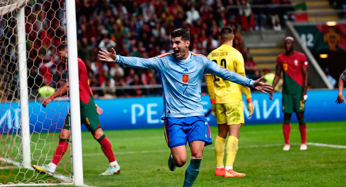 Álvaro Morata anotó el gol de  la victoria. Foto: Twitter @SEFutbol