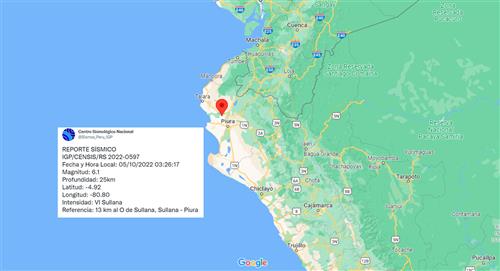 Temblor de 6.1 en Sullana, Piura