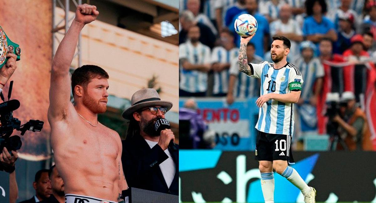 Canelo dedicó varios mensajes contra Messi. Foto: Composición FútbolPeruano