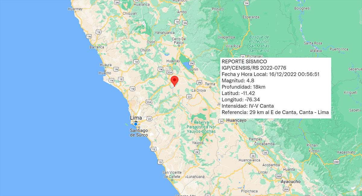 Temblor de 4.8 de magnitud sacude Lima con epicentro cerca a Canta. Foto: Interlatin