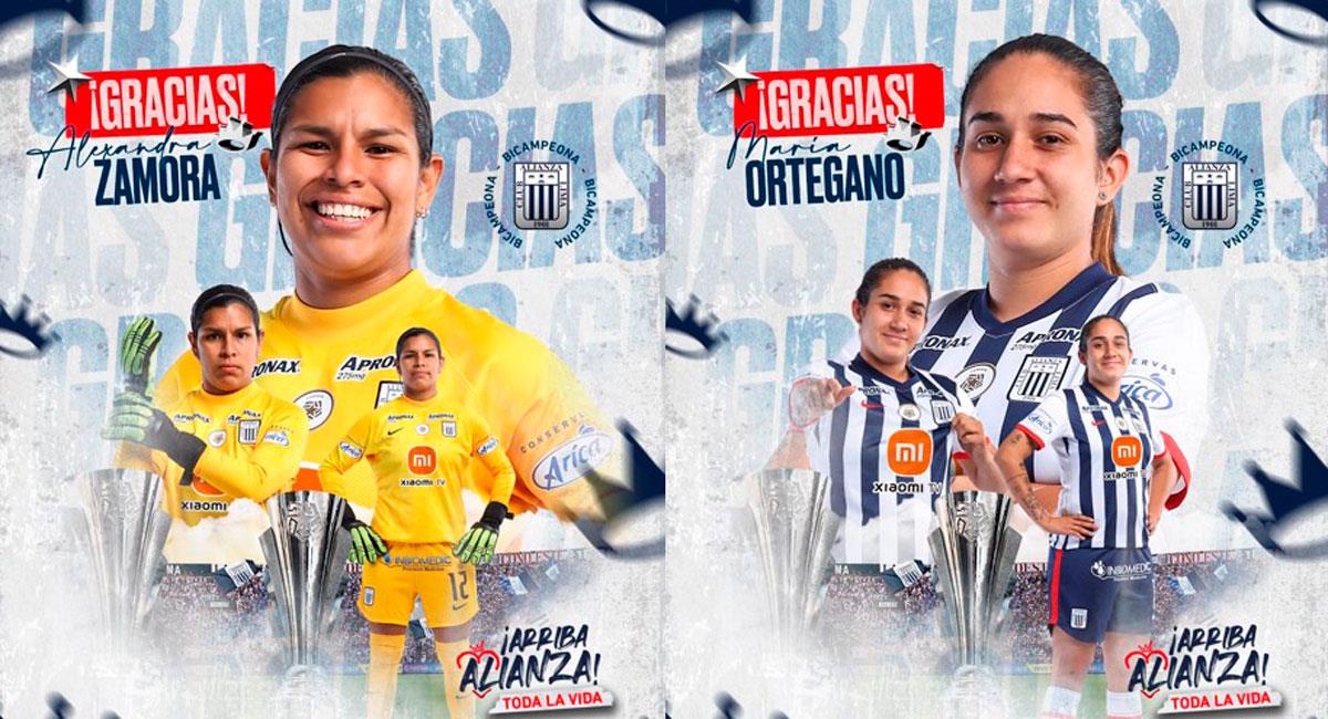 Alianza Lima se despide de 2 jugadoras para el 2023. Foto: Twitter @AlianzaLimaFF