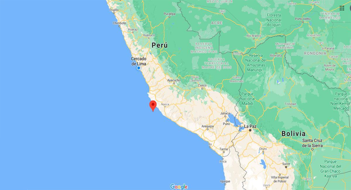 Un fuerte temblor se produjo en Ica este 30 de diciembre. Foto: Google Maps