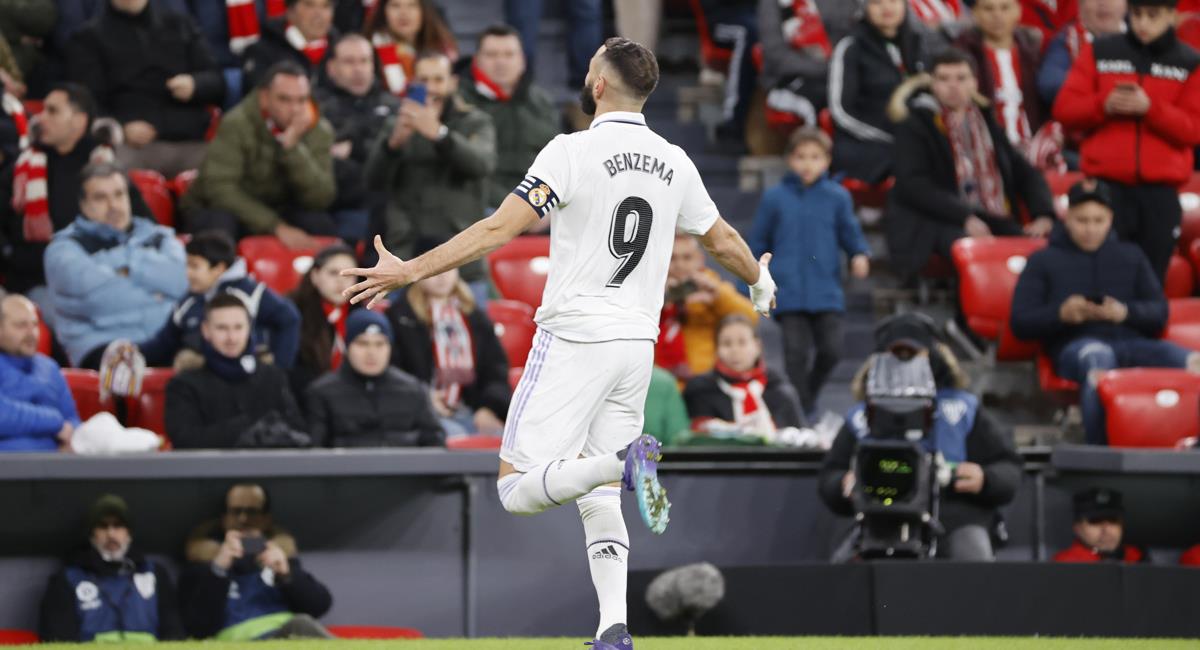 Benzema autor el primer gol de Real Madrid. Foto: EFE