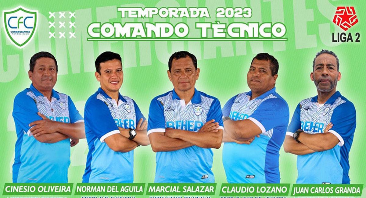 Comerciantes FC presentó su comando técnico 2023. Foto: Facebook Comerciantes F.C