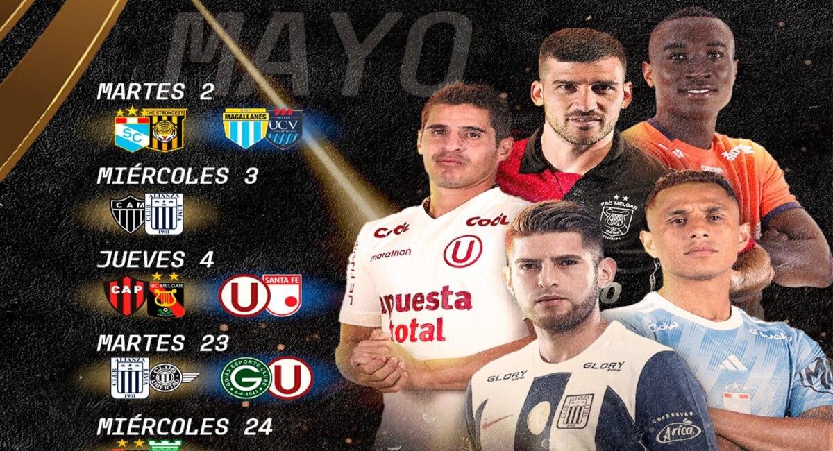 Fixture de los equipos peruanos en torneos internacionales de mayo. Foto: Twitter @LigaFutProf