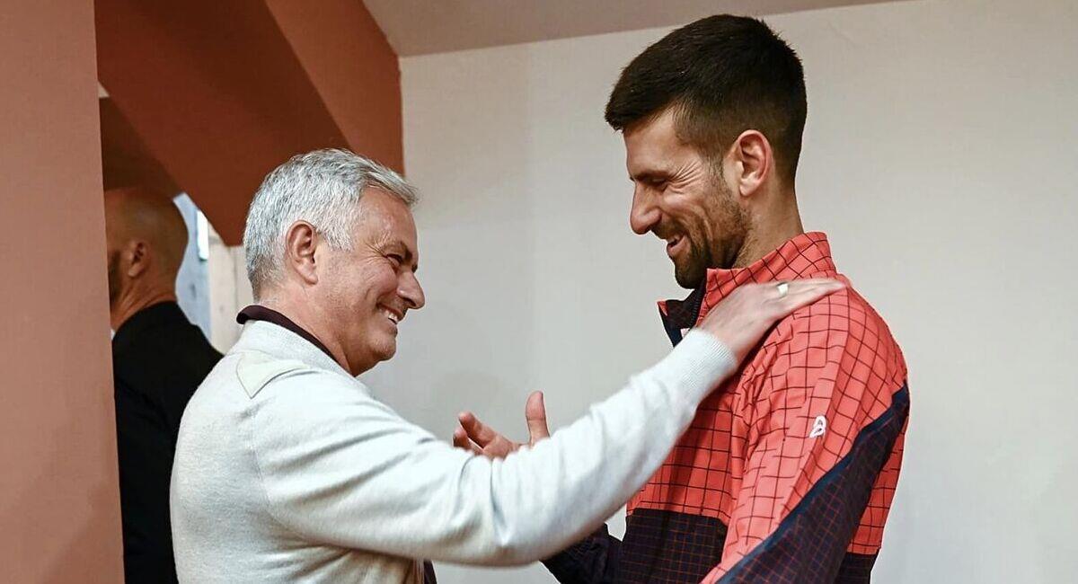 José Mourinho y Novak Djokovic. Foto: @internazionalibnlditalia