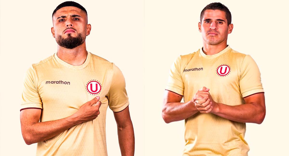 Ureña y Corzo lucen la nueva camiseta de Universitario. Foto: Twitter @Universitario