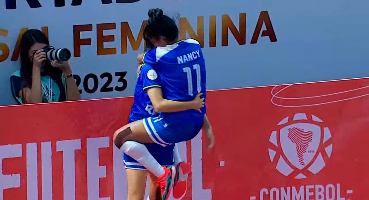 Marte Rebaza goleó en su debut en la Copa Libertadores de Futsal Femenina. Foto: Youtube CONMEBOL Libertadores