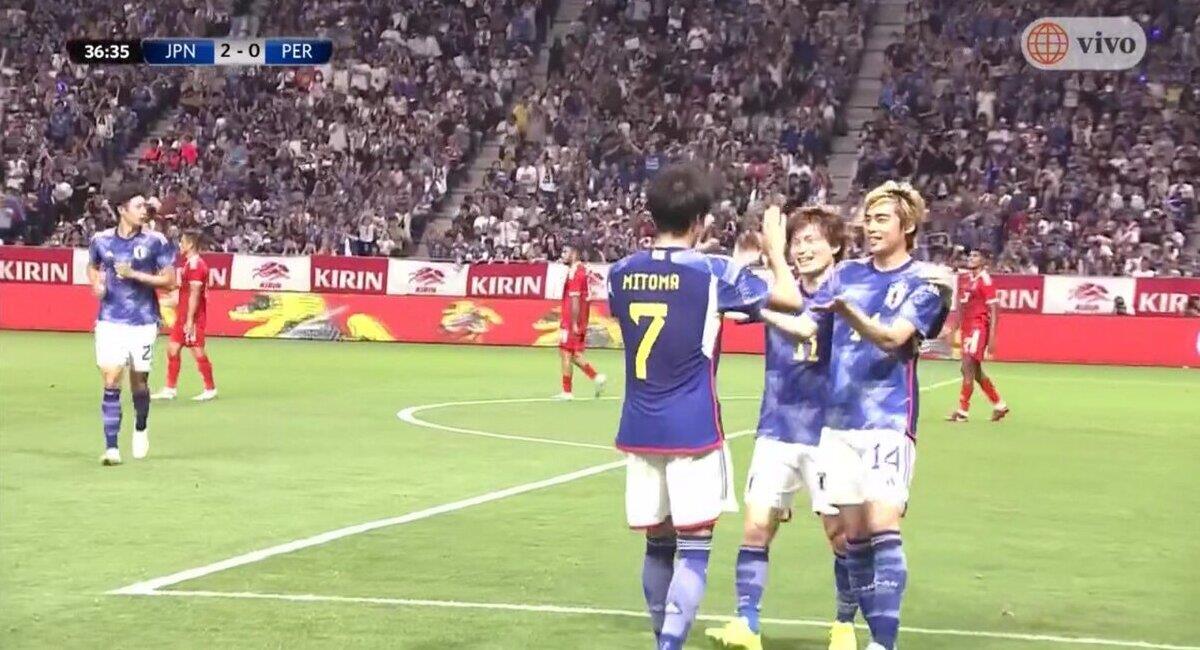 Segundo gol de Japón. Foto: Captura: América TV