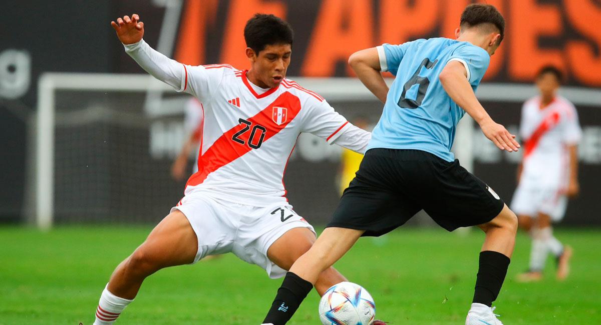 La Sub 15 de Perú igualó ante Uruguay. Foto: FPF