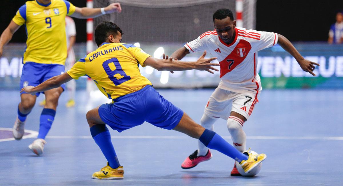 Perú cayó ante Brasil en el Sudamericano Sub 20 de Futsal. Foto: CONMEBOL