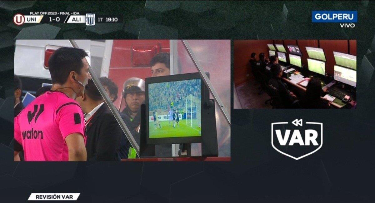 Gol anulado de Álex Valera tras la intervención del VAR. Foto: Captura de Gol Perú.