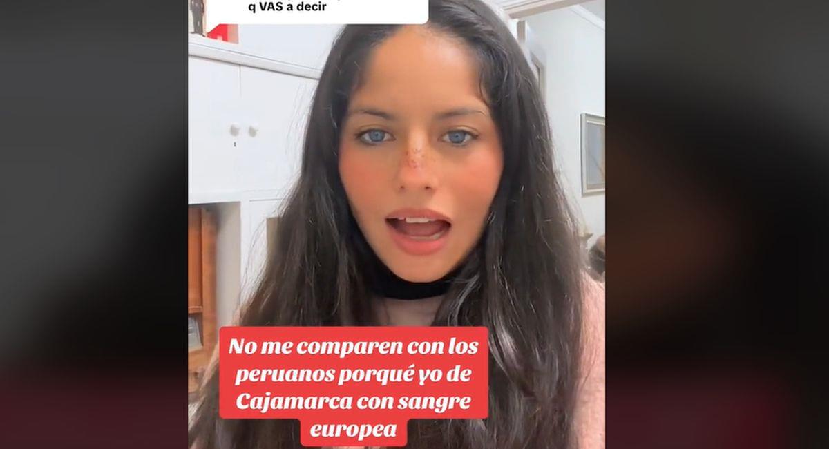 Video viral de cajamarquina que dice ser europea. Foto: Captura