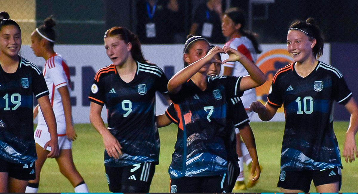 Argentina goleó a Perú (Sudamericano Femenino Sub 17). Foto: Twitter @Argentina